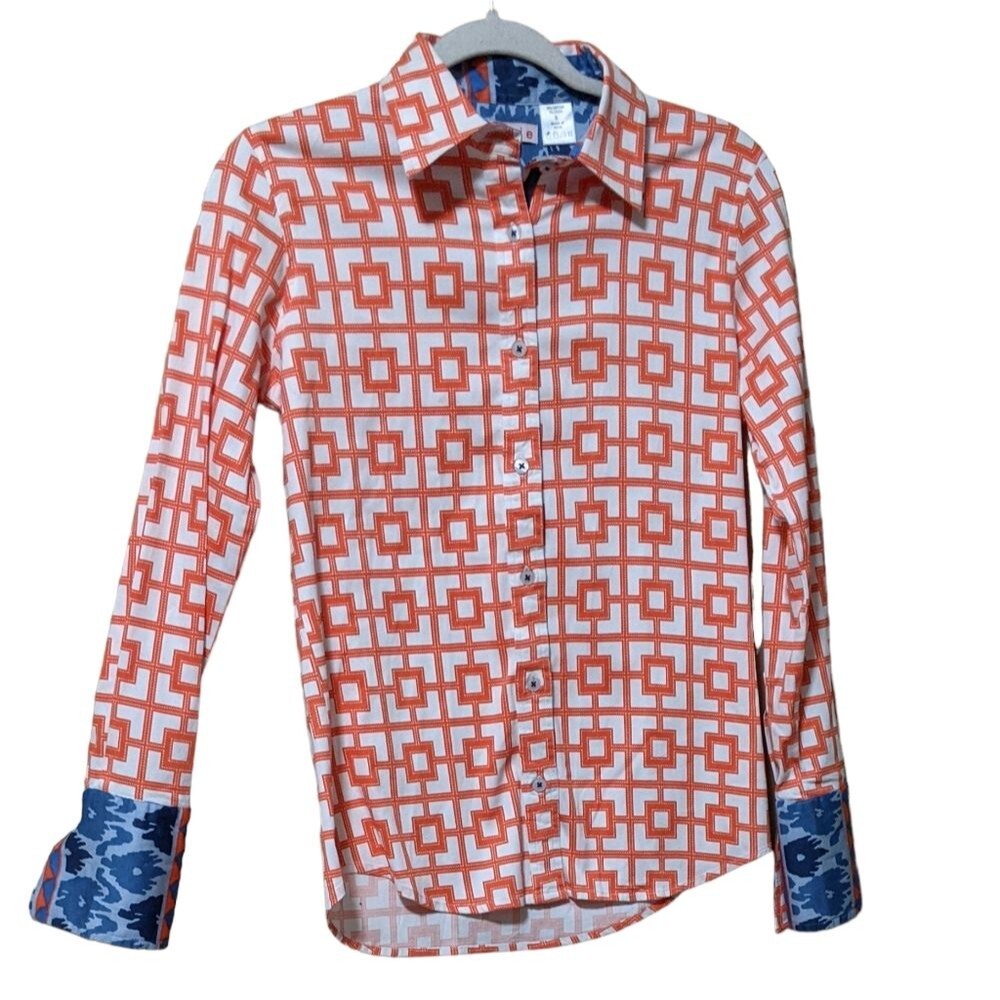 Geometric Patterned Button Down Shirt